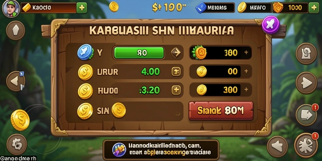 Menampilkan beberapa senjata unik yang bisa digunakan.